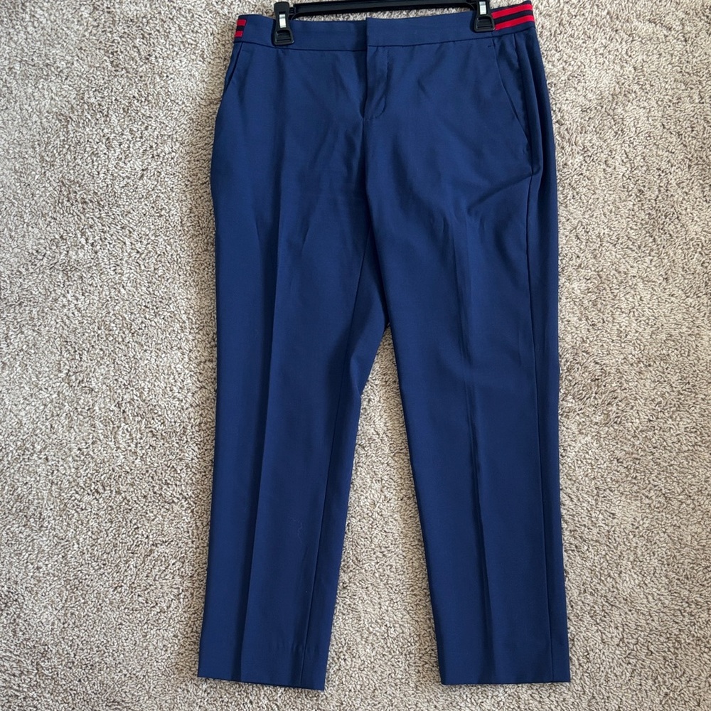 Banana Republic Navy Trousers with Red Trim